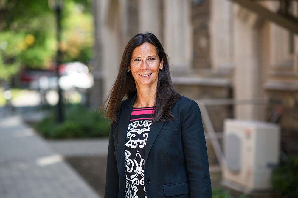 Jeannine Pitarresi standing on Princeton campus